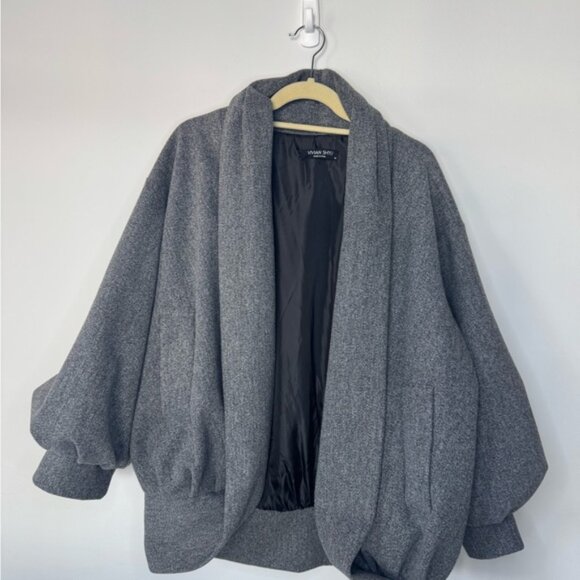 Vivian Shyu Oversized Grey Draped Bomber Kimono Coat – Size M - Picture 15 of 16